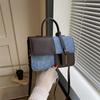 Bolso Pequeño Popular de Color en Contraste para Mujer Verano 2023 Nuevo Combinable Bolso Cruzado ins Textura de Alta Gama Bolso Cuadrado Pequeño Portátil