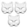 Máscara de Gato Transfronteiriça Máscara de Papel Machê Branca Máscara de Festa Pintada DIY Máscara DIY em Branco Halloween Natal