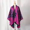 Nuevo Chal Jacquard con Abertura Transfronteriza para Viajes y Viajes de Mujer, Bufanda Capa Exterior Cálida y Engrosada con Abertura