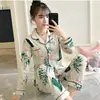 Negocio Pequeño Pijamas Transfronterizos para Mujer Otoño e Invierno Cárdigan con Solapa Pantalones de Manga Larga Traje de Casa para Mujer Amazon