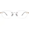 Armazón de Titanio Ultraligero 4.9g Gafas de Prescripción Ovaladas para Mujer, Estilo Crema, Cat-Eye Artístico Retro sin Armazón, Se Pueden Personalizar con Lentes de Prescripción