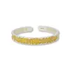 Plata Pura 9999 Nuevo Estilo Chino Girasol Margarita Sutra del Corazón Abierto Pulsera de Plata de Ley Chapada en Oro Sutra del Corazón