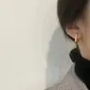 ES53 Estilo INS Simples Retro Pendientes de Cuerpo Entero de Plata S925 Diseño de Nicho Elegantes Pendientes Franceses de Lujo Ligero Versátiles