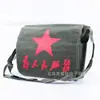 Bolsa Estrela Vermelha, Bolsa de Ombro Único, Bolsa Estrela de Cinco Pontas, Bolsa Estrela Vermelha Lei Feng, Bolsa Servindo o Povo, Bolsa de Ombro Antiga, Mochila Escolar Verde de Lona