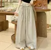 Pantalones de Ballet Anchos con Puño de Estilo Nuevo Primavera 2026 para Mujer con Encaje de Cintura Alta, Pantalones Casuales Rectos Sueltos y Adelgazantes
