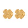 Pendientes de acero y titanio para mujer, estilo coreano, elegantes, con combinación de amor esmerilado, trébol de cuatro hojas y uña de hueso en la oreja.