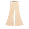 Top Tubinho de Cor Sólida, Colete, Top de Duas Peças de Manga Comprida, Hottie Puro Luxo Cintura Elástica Ajuste Slim Calças Micro-Evasê Terno