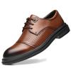 Zapatos de vestir de negocios con cordones puntiagudos de cuero de verano, suela suave, estilo británico, zapatos de boda, zapatos de cuero, zapatos de trabajo, una generación de cabello
