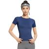 Camiseta de Manga Curta para Mulheres, Esportes ao Ar Livre, Fitness, Roupa para Yoga, Corte Justo, Emagrecedora, Corrida, Absorvente de Suor, Respirável, Top para Badminton, Secagem Rápida