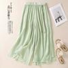 [Personalizado] Calça Casual Versátil de Verão com Fenda Dupla Camada, Culotte Elegante com Caimento, Nova Calça de Perna Larga Estilo Chinoiserie