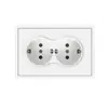 Placa Grande Transfronteriza Estilo Europeo 80mm Eu Estándar Europeo Estilo Alemán Francés Ruso Carga Rápida USB Interruptor Rojo y Verde Enchufe Multifunción