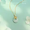 Colar Original Qianjia S999 Prata Pura Flor de Lótus Lótus da Paz Eterna Fivela de Segurança Corrente para Clavícula Novo Estilo Chinês Estilo Nacional Atacado