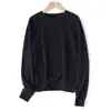 [Contiene 8.3% Cachemira] Suéter de Punto Simple y Cómodo de Lana y Cachemira para Mujer, Suéter Pulóver de Color Sólido 26 Otoño/Invierno