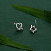 Aretes de Amor de Plata Esterlina S925 para Mujer Estilo Coreano Elegantes Aretes Simples Diamante Completo Micro-incrustado Flecha de Cupido Aretes Combinables