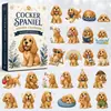 Calendario de Adviento de Navidad Cocker Spaniel Tema de Jardín 2026 Calendario de Adviento