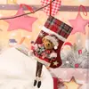 Estilos Novos Transfronteiriços de Meias de Linho Tridimensionais de Desenho Animado de Natal Sacolas de Presente de Natal Sacolas de Doces Pingentes de Meia de Vários Tamanhos