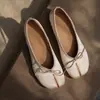 Zapatos Planos de Ballet Poco Profundos con Lazo para Mujer Primavera 2026, Zapatos Elegantes de Satén con Tacón Grueso para Ponerse sin Cordones y Punta Dividida, Antideslizantes Ligeros