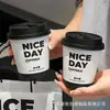 Vaso de Papel Desechable para Café, Vaso de Papel Aislado Hueco de Doble Capa, para Llevar Bebidas Calientes, Vaso de Papel Desechable Ecológico con Tapa