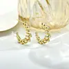 Pendientes de Metal de Moda Más Vendidos, Estilo Nuevo, Personalizados, de Gama Alta, Espiral de Primavera, Forma de C con Diseño de Datos y Agujas de Plata 925