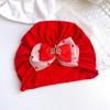 Gorro de bebé de una sola capa para primavera y otoño y verano, gorro fetal para niña, gorro indio para niña, gorro rojo para vestir, gorro protector de fontanelas, calcetines, traje