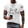 Camiseta Estampada de Cuello Redondo para Hombre Transfronteriza Europea y Americana, Top Casual de Manga Corta para Hombre de Venta Caliente en Verano