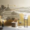 Lujo ligero estilo chino moderno paisaje Pabellón dormitorio sofá fondo papel tapiz Tela de pared mural sala de té