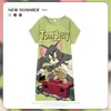 Pijama Feminino Verão Manga Curta Fino Desenho Animado Pequeno Fresco Fofo Estilo Ins Solto Camisola Doce Estudante Roupas de Casa