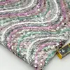 Tela de Malla Bordada con Lentejuelas Iridiscentes, Tela de Bordado Qipao para Disfraz de Escenario Multicolor con Lentejuelas