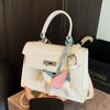 Bolsa Feminina Versátil Nova Bolsa Kelly de Verão Moda 2025 Transversal Estampa Crocodilo Estilo Retrô Coreano