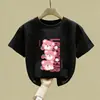 Ropa de Verano de Algodón Puro de Manga Corta para Niñas Estilo 2026 para Niños Medianos y Grandes, Camisetas, Tops, Playeras de Verano Frescos y Lindos