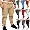 AliExpress comercio exterior nueva moda para hombre casual encaje elástico overol deportivo talla grande color sólido pantalones rectos