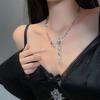 Super fada zircão costura colar de pérolas Coreia do Sul design sentido nicho simples longa borla cadeia clavícula cadeia moda
