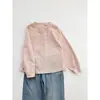 Camisa Rosa Claro Artística Estilo Francés, ¡Hecha a Mano de Nicho! Camisa Versátil de Algodón Natural de Alta Densidad, Top Minimalista para Mujer