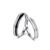 Anel de par gêmeo s925 anel de prata esterlina para homens e mulheres full inlay abrindo casal um par de personalidade nicho atacado high-end sense