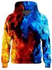 Sudadera con capucha Ice Fire Ssangyong Comercio Exterior Europeo y Americano Impresión Digital 3D Niños Hombres y Mujeres Ropa Deportiva Casual Holgada
