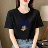 Camiseta Feminina Manga Curta Tendência Ásia Central e do Sul, Verão Estilo Coreano Fofa Estampa de Desenho Animado Ins Top para Estudante, Comércio Exterior