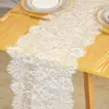 Caminho de Mesa de Renda Branca Estilo Francês Toalha de Mesa de Renda Floral Decoração de Casamento Romântico Capa de Mesa de Centro Design Decorativo Vintage Vazado