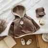 Abrigo de Algodón de Invierno para Niña Abrigo de Terciopelo de Cordero para Bebé Top Grueso Cálido con Capucha Conjunto de Pantalones de Terciopelo para Bebé