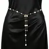 Cadena de cintura versátil coreana y japonesa para mujer, elegante y simple, con colgantes de perlas grandes y pequeñas, accesorio de cintura para vestidos