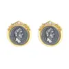 Pendientes de Moneda Re-grabados de Plata de Ley Figura de Emperador Romano Antiguo Pendientes de Moneda Antigua Pendientes de Diseño de Nicho Femenino Estilo Retro
