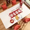 2025 Novo Jogo Americano Nova Toalha de Mesa de Ano Novo Impermeável à Prova de Óleo Resistente ao Calor Lavável Jogo Americano para Mesa de Jantar Sala de Estar Tapete Protetor para Mesa de Centro Vermelha