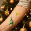 Adesivos Estêncil para Tatuagem Temáticos de Natal Modelos Vazados para Pintura com Henna para Festas de Férias Infantis Pintura Corporal