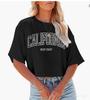 Explosiones Transfronterizas Camiseta de Manga Corta de Moda para Hombre, Cuello Redondo, Estilo Urbano con Alfabeto de Moda, Talla Grande, Verano Nueva Camiseta