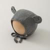 Gorro Coreano para Bebé Ins Cálido con Protección para las Orejas para Bebés Pequeños Gorro de Bebé con Puntos Negros y Diseño de Osito con Lazos para Otoño e Invierno