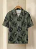 Camisa floral vintage casual de manga corta, camisa hawaiana, elegante y de corte ajustado para hombre