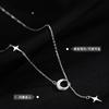 Collar de estrella y luna s925 2023, moderno collar de plata esterlina para mujer, diseño avanzado, accesorios de cadena de clavícula con nicho Sense