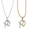 Estilo Europeo y Americano Moda de Pedrería Collar con Letra X0 Cadena para Suéter Nuevo Diseño Lujo Ligero Nicho Elegante Simple Colgante de Metal