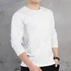 Camiseta de Manga Larga para Hombre de Primavera y Otoño Pulóver Juvenil Holgada Camisa Base Talla Grande Ropa de Hombre Estudiante Adolescente Ropa de Otoño Superior