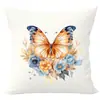 2023 Fronha Decorativa para Almofada de Lado para Dormir Estampa Borboleta Dourada Amazon Cross-Border Decoração de Casa Mesa de Cabeceira Almofada de Sofá Estilo Luxo Leve
