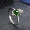 Anillo de Calcedonia Verde Pixiu Chapado en Platino Estilo Étnico de Celebridad de Internet Diseño Creativo Anillo de Calcedonia con Incrustaciones de Pixiu